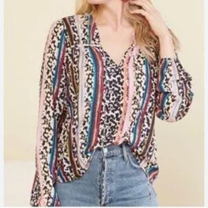 Marie Oliver Animal Print Striped Blue